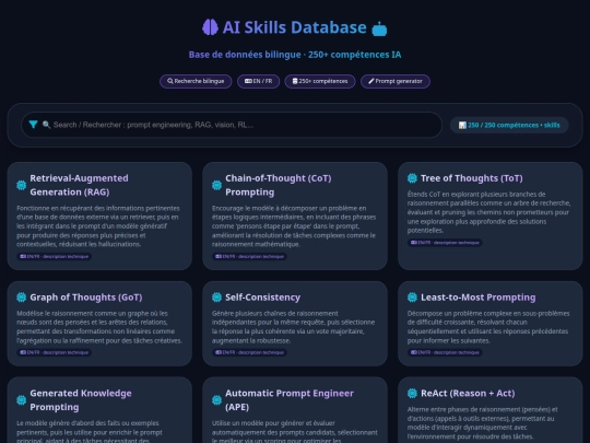 AI Skills Database screenshot