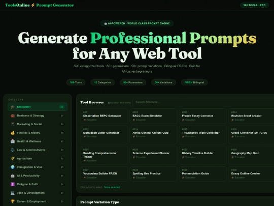 Generate Professional Prompts screenshot