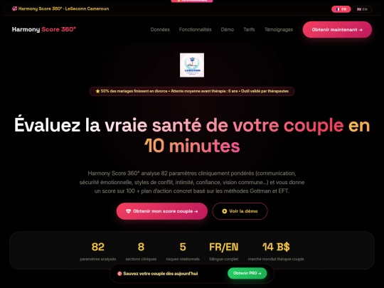 HarmonyScore360°_BILINGUALSALESPAGE screenshot