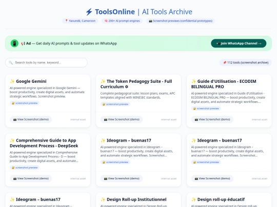ToolsOnline  AI Tools Archive screenshot