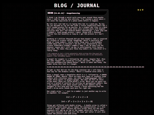 Blog screenshot