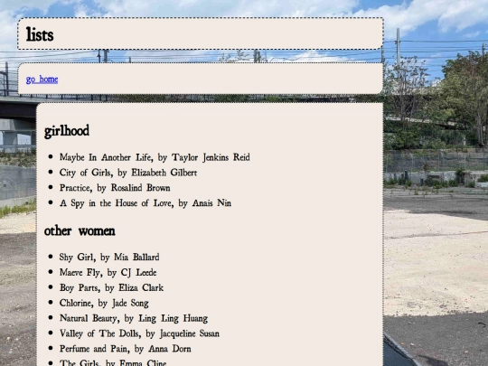 cont/lists screenshot
