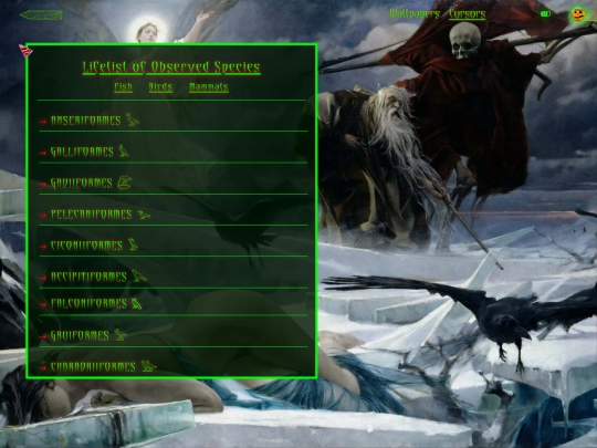 birdlist screenshot