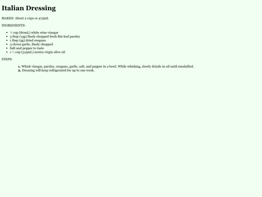 recipes/italiandressing screenshot