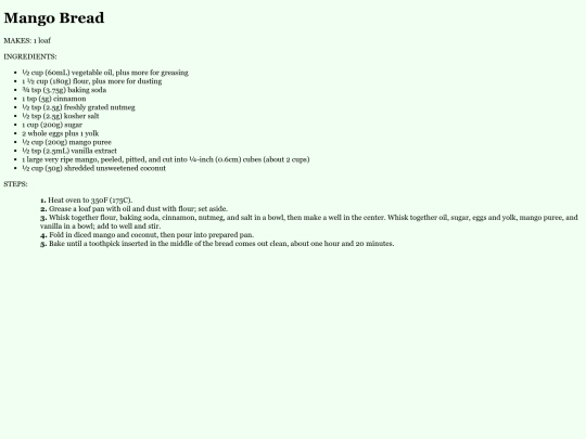 recipes/mangobread screenshot