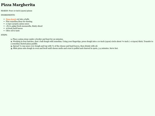 recipes/pizzamargherita screenshot