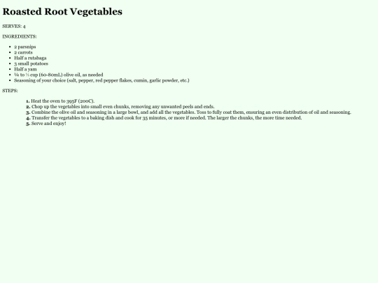 recipes/rootveggies screenshot