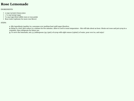 recipes/roselemonade screenshot