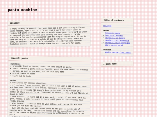 pasta screenshot