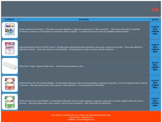 productos screenshot