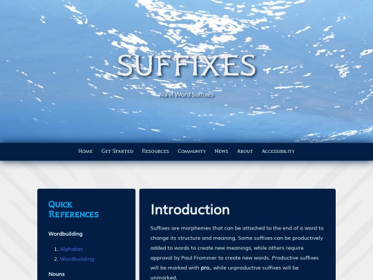 references/suffixes screenshot