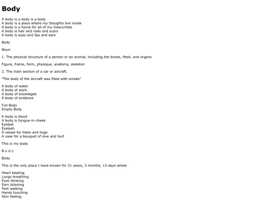 poetry/body screenshot