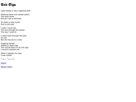 poetry/exit-sign screenshot