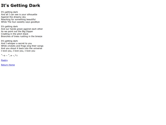 poetry/its-getting-dark screenshot