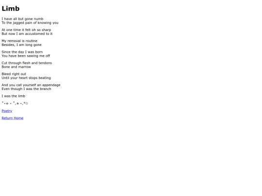 poetry/limb screenshot