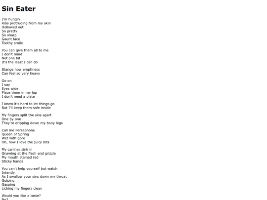 poetry/sin-eater screenshot