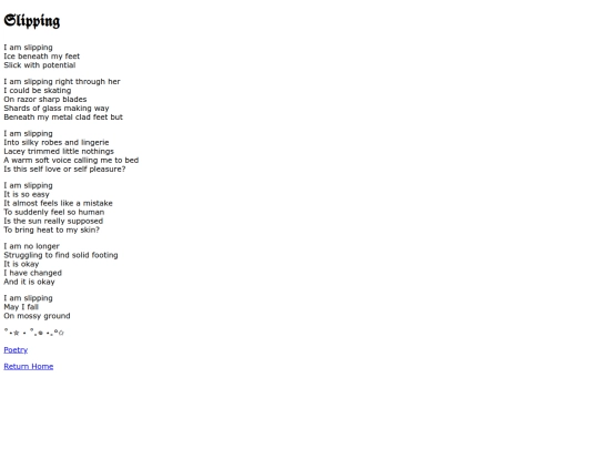 poetry/slipping screenshot