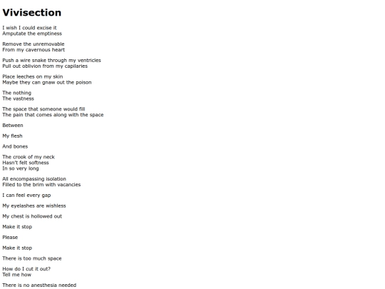 poetry/vivisection screenshot