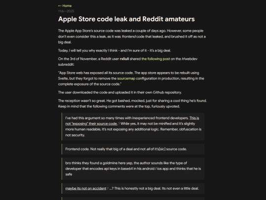 posts/apple-store-code-leak-and-reddit-amateurs screenshot