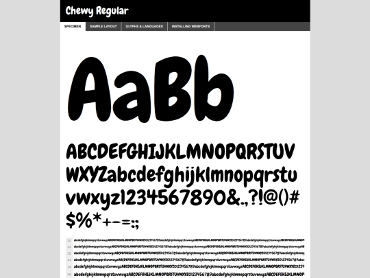 fonts/chewy-regular-demo screenshot