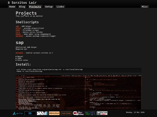 projects screenshot