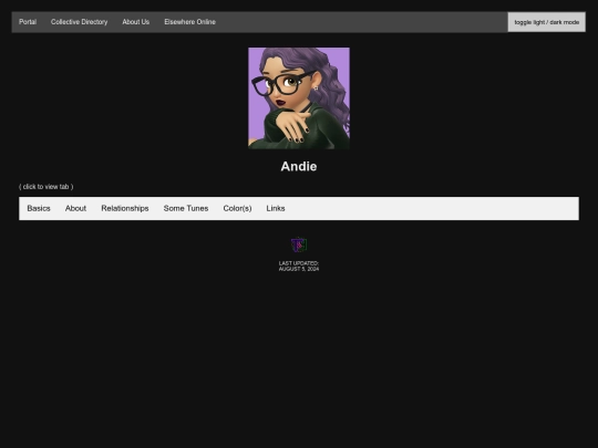 profiles/andie screenshot