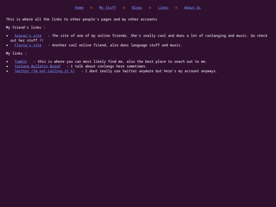 links screenshot