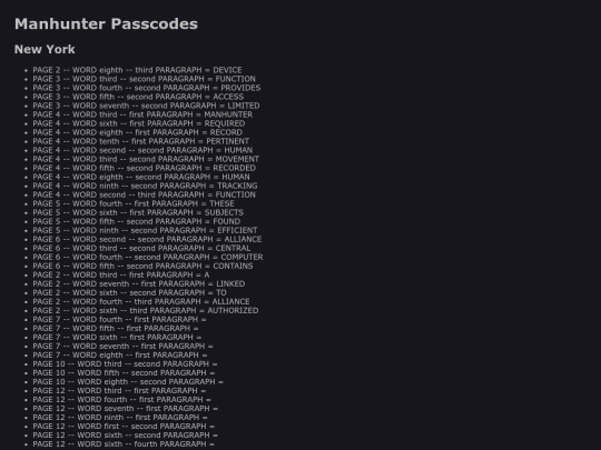 manhunter/passcodes screenshot