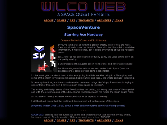wilcoweb/games/spaceventure screenshot