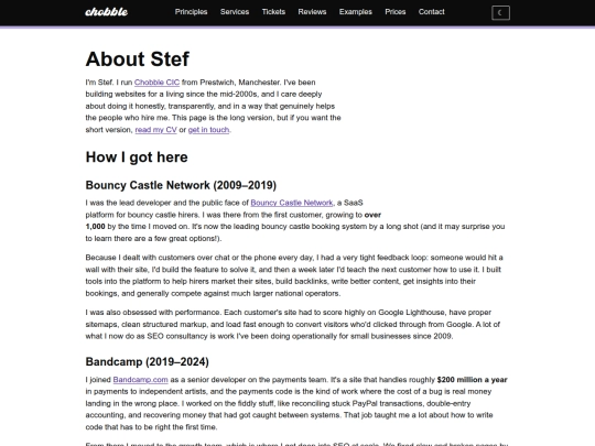 about/stef screenshot