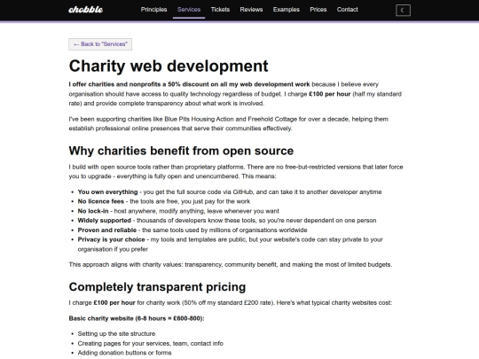 services/charity-web-development screenshot
