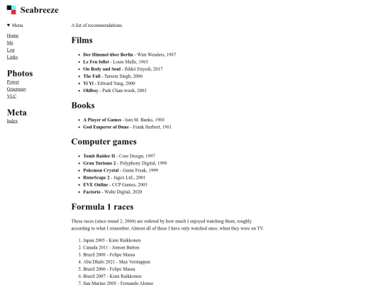 site/list screenshot