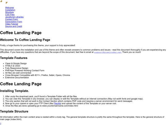 Coffee - Doc screenshot