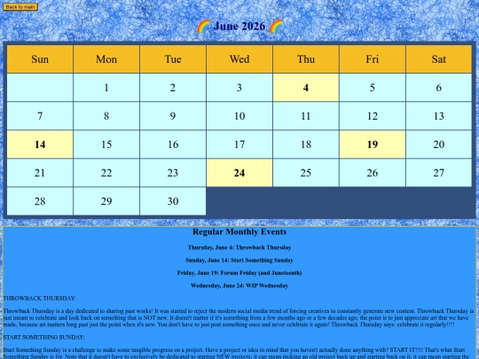 events screenshot
