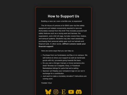 support screenshot