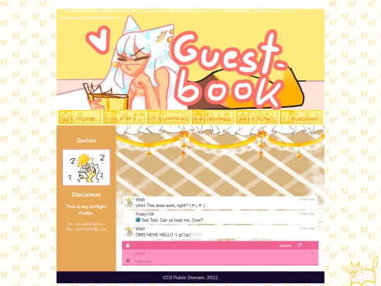 Guestbook screenshot
