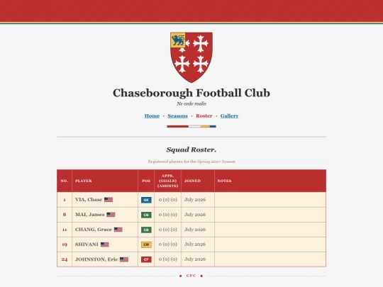 soccer/roster screenshot
