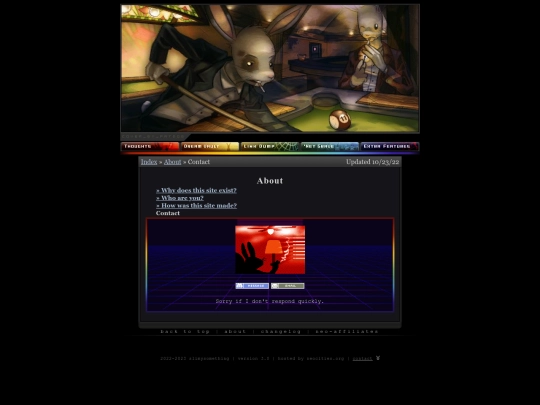 about/contact screenshot