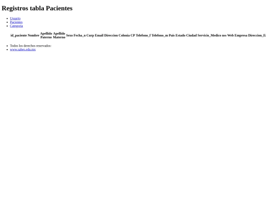 Actividad 6/pacientes screenshot