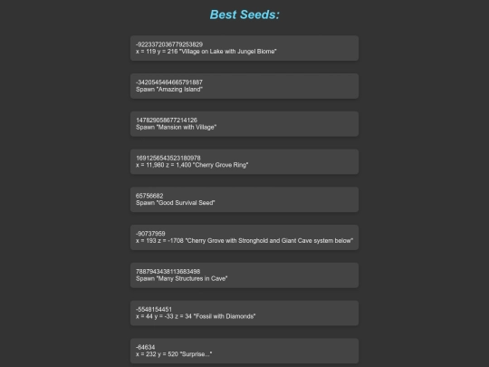 seeds screenshot
