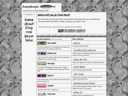 links screenshot