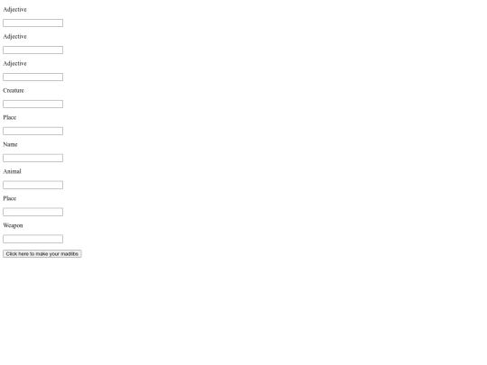 madlibs screenshot