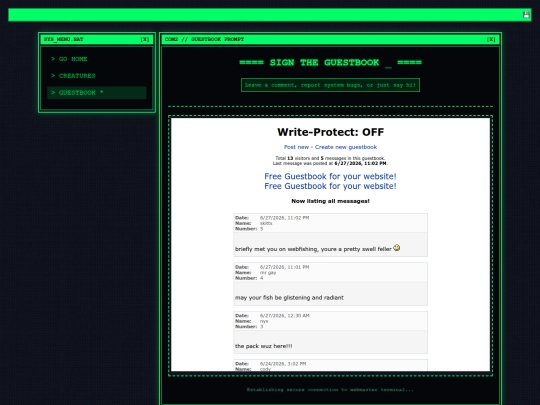 guestbook screenshot