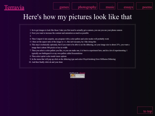 photography/instructions screenshot