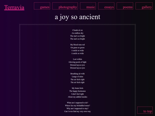poems/clamps/a_joy_so_ancient screenshot