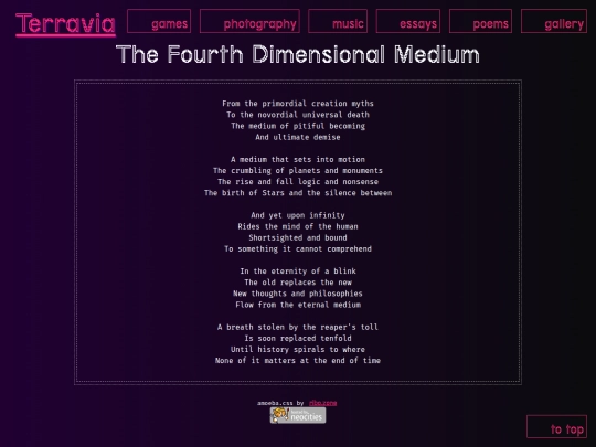 poems/the_fourth_dimensional_medium screenshot