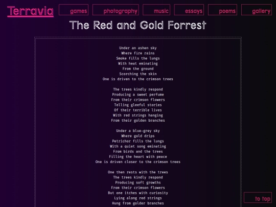 poems/the_red_and_gold_forrest screenshot
