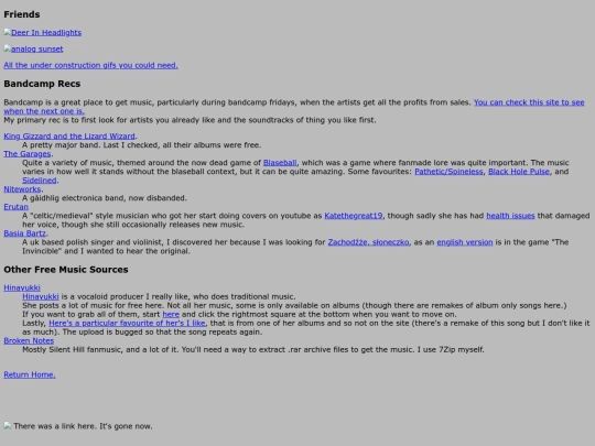 links screenshot