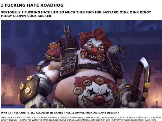 Roadhogs a cunt screenshot