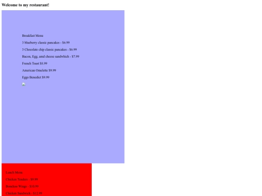 menu screenshot